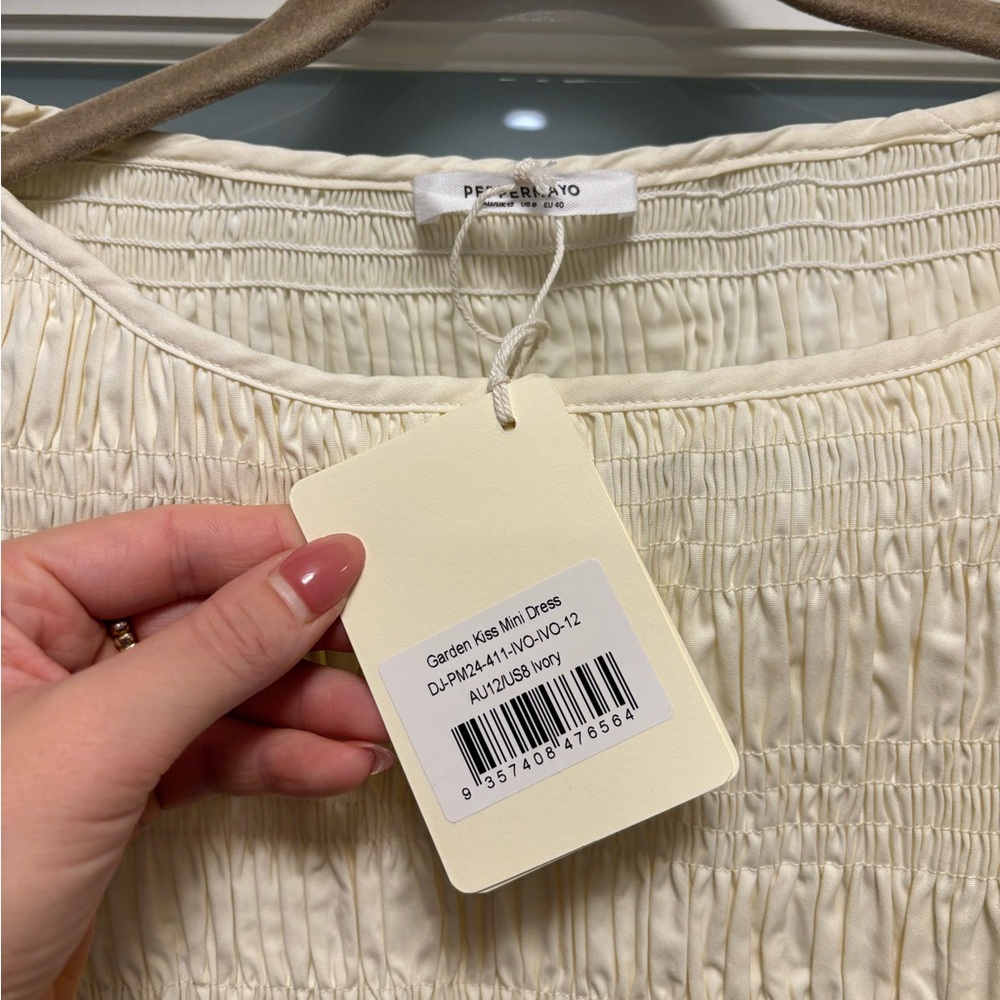 Peppermayo Cream Sleeveless Smocked Mini Dress - Picture 6 of 6